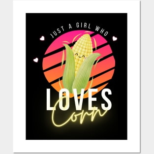Just A Girl Who Loves Corn Colorful Posters and Art
